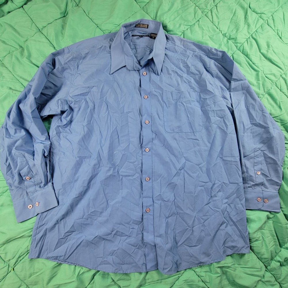 Jordan Craig Mens 2XL XXL Blue Button Down Long Sleeve Collar Shirt Casual